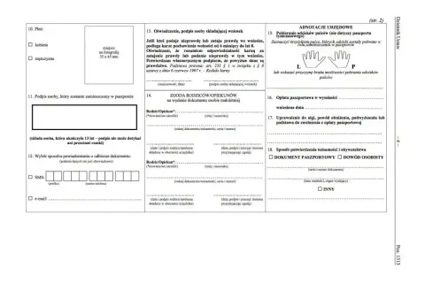 Formularz wniosku o wydanie dokumentu, gdzie zaznaczamy płeć, składamy podpis, podajemy dane kontaktowe, a także zgodę rodziców na wydanie dokumentu. Wniosek o malta na dowód.